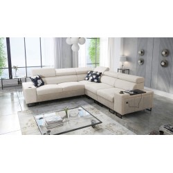 Prestige III corner sofa with a sleeping function and USB port - Soft to the touch, Freya 210.02 + Tauro 8203