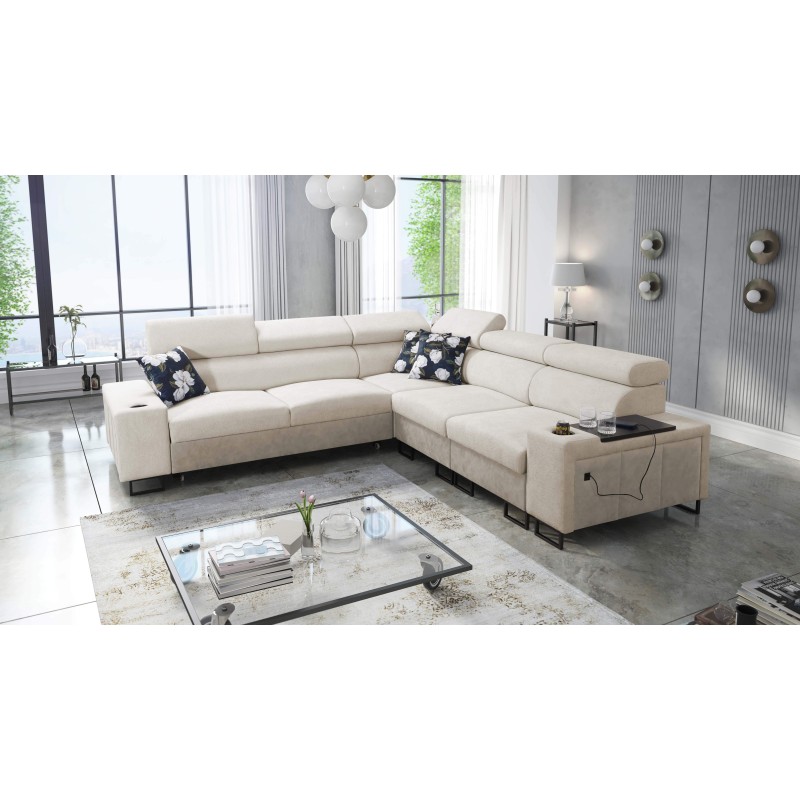 Prestige III corner sofa with a sleeping function and USB port - Soft to the touch, Freya 210.02 + Tauro 8203 Prestige III corner sofa with a sleeping function and USB port - Soft to the touch, Freya 210.02 + Tauro 8203