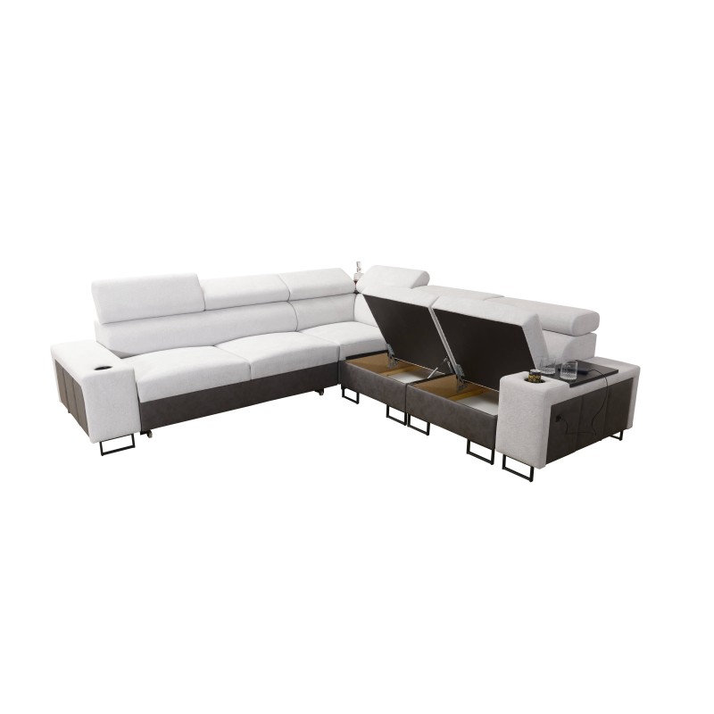 Prestige III corner sofa with a sleeping function and USB port - Soft to the touch, Freya 210.02 + Tauro 8203 Prestige III corner sofa with a sleeping function and USB port - Soft to the touch, Freya 210.02 + Tauro 8203