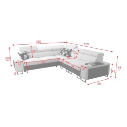 Narożnik Prestige III z funkcją spania i portem usb tkanina Freya 210.02 + Tauro 8202 Narożnik Prestige III z funkcją spania i portem usb tkanina Freya 210.02 + Tauro 8202