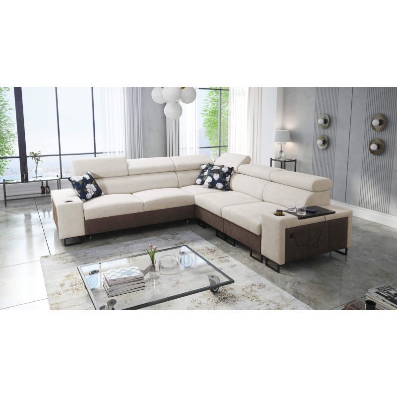 Prestige III corner sofa with sleeping function and USB port - Soft to the touch, Freya 210.02 + Tauro 8202 Prestige III corner sofa with sleeping function and USB port - Soft to the touch, Freya 210.02 + Tauro 8202