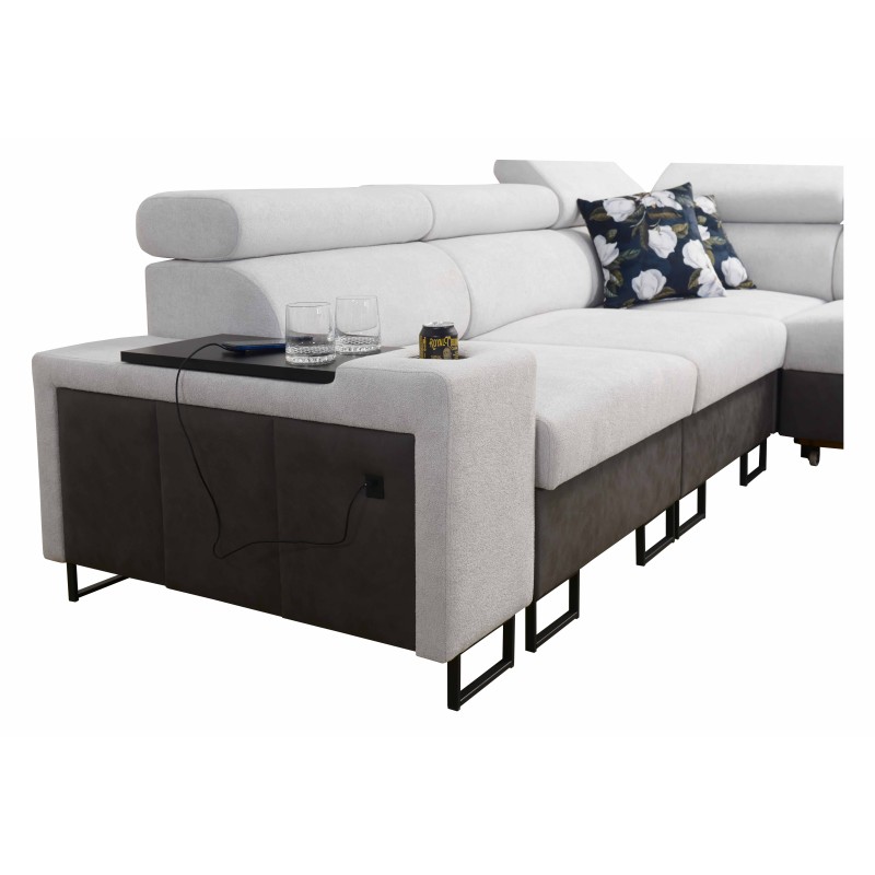 Narożnik Prestige III z funkcją spania i portem usb tkanina Freya 210.24 + Tauro 8207 Narożnik Prestige III z funkcją spania i portem usb tkanina Freya 210.24 + Tauro 8207