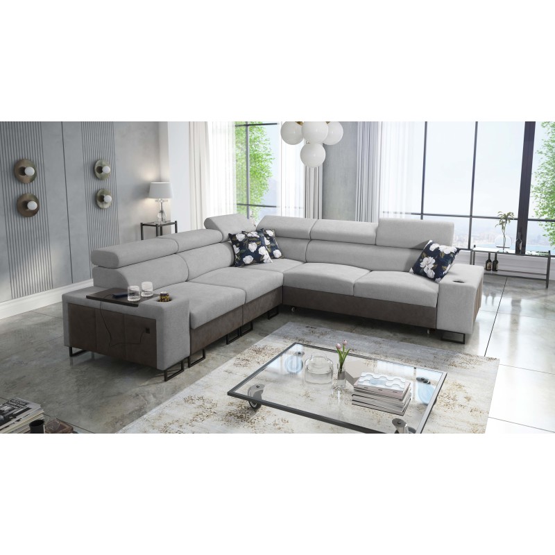 Prestige III Corner Sofa with Sleeping Function and USB Port - Soft to the Touch, Freya 210.20 + Tauro 8207 Prestige III Corner Sofa with Sleeping Function and USB Port - Soft to the Touch, Freya 210.20 + Tauro 8207