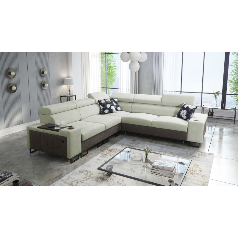 Prestige III corner sofa with sleeping function and USB port - Soft to the touch, Freya 210.11 + Tauro 8207 Prestige III corner sofa with sleeping function and USB port - Soft to the touch, Freya 210.11 + Tauro 8207