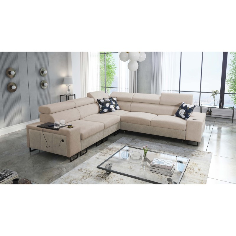 Prestige III corner sofa with sleeping function and USB port - Soft to the touch, Freya 210.04 + Tauro 8203 Prestige III corner sofa with sleeping function and USB port - Soft to the touch, Freya 210.04 + Tauro 8203
