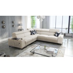 Prestige III corner sofa with a sleeping function and USB port - Soft to the touch, Freya 210.02 + Tauro 8203