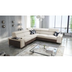 Prestige III corner sofa with sleeping function and USB port - Soft to the touch, Freya 210.02 + Tauro 8202