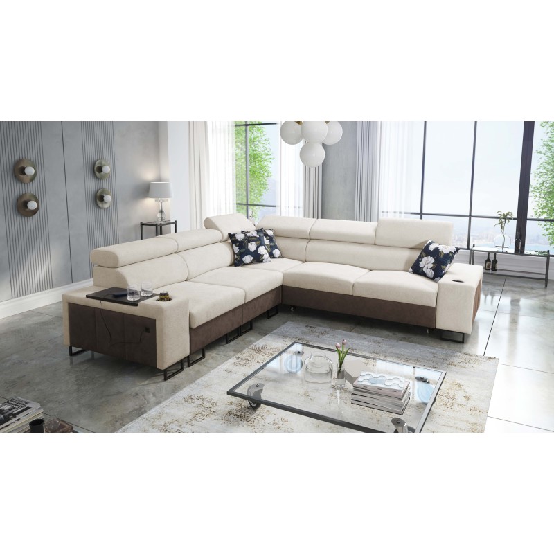 Prestige III corner sofa with sleeping function and USB port - Soft to the touch, Freya 210.02 + Tauro 8202 Prestige III corner sofa with sleeping function and USB port - Soft to the touch, Freya 210.02 + Tauro 8202