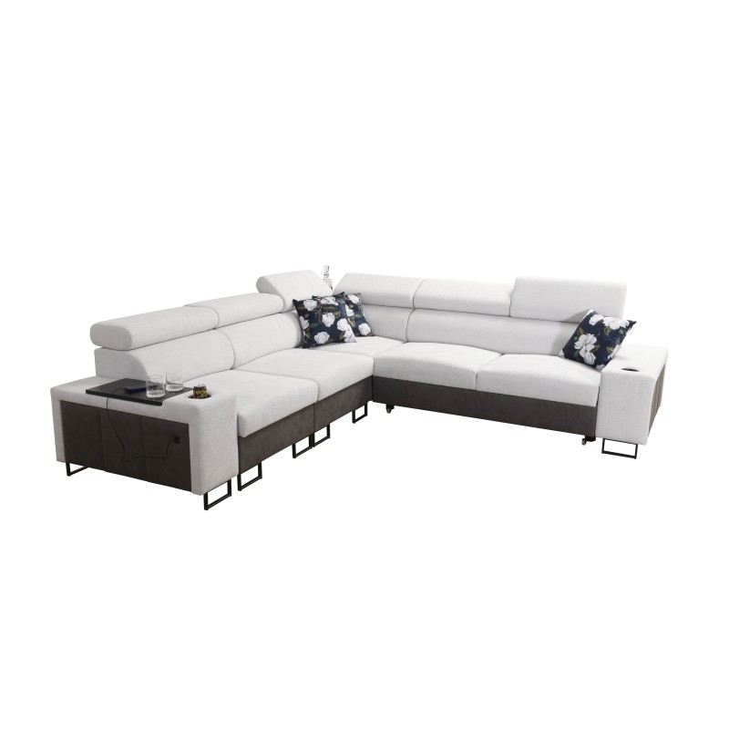 Prestige III corner sofa with sleeping function and USB port - Soft to the touch, Freya 210.18 + Tauro 8207 Prestige III corner sofa with sleeping function and USB port - Soft to the touch, Freya 210.18 + Tauro 8207