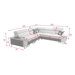 Narożnik Prestige III z funkcją spania i portem usb tkanina Freya 210.18 + Tauro 8207 Narożnik Prestige III z funkcją spania i portem usb tkanina Freya 210.18 + Tauro 8207