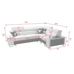 Narożnik Prestige II z funkcją spania i portem usb tkanina Freya 210.23 + Tauro 8207 Narożnik Prestige II z funkcją spania i portem usb tkanina Freya 210.23 + Tauro 8207