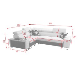 Narożnik Prestige II z funkcją spania i portem usb tkanina Freya 210.23 + Tauro 8207 Narożnik Prestige II z funkcją spania i portem usb tkanina Freya 210.23 + Tauro 8207
