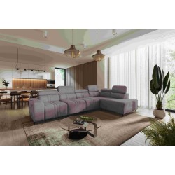 Sofá Esquinero Exclusivo Verona XI con función de cama en tela de Terciopelo, Vena 8 | Tus Muebles Ideales