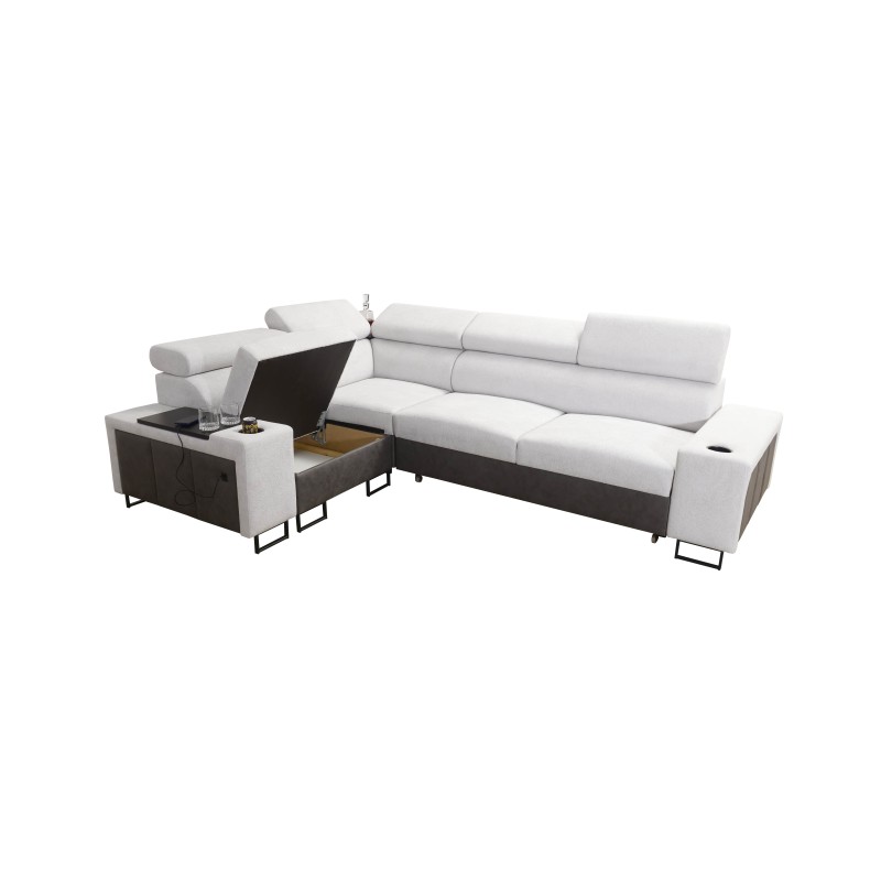 Narożnik Prestige II z funkcją spania i portem usb tkanina Freya 210.08 + Tauro 8203 Narożnik Prestige II z funkcją spania i portem usb tkanina Freya 210.08 + Tauro 8203