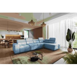 Exclusive Verona XI Corner Sofa with Sleeping Function in Velvet Fabric, Vena 6 | Your Ideal Furniture