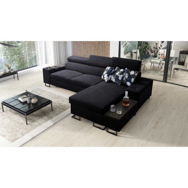 Prestige I Maxi corner sofa with sleeping function and USB port - Plecionka, Sawana 14 Prestige I Maxi corner sofa with sleeping function and USB port - Plecionka, Sawana 14