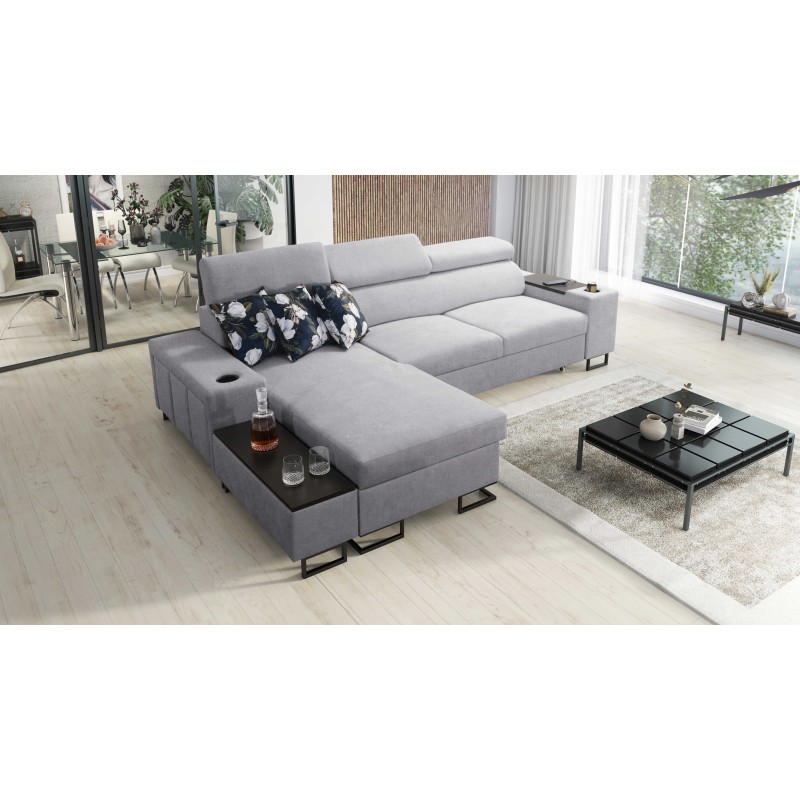Prestige I Maxi corner sofa with sleeping function and USB port - Weave, Sawana 84 Prestige I Maxi corner sofa with sleeping function and USB port - Weave, Sawana 84