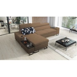 Prestige I Maxi corner sofa with sleeping function and USB port - Plecionka, Sawana 25