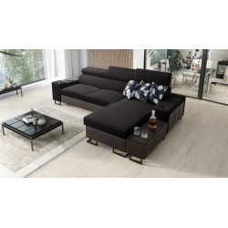 Narożnik Prestige I Maxi z funkcją spania i portem usb tkanina Freya 210.25 + Tauro 8207