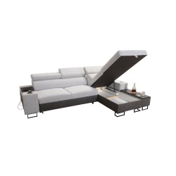Narożnik Prestige I Maxi z funkcją spania i portem usb tkanina Freya 210.24 + Tauro 8207 Narożnik Prestige I Maxi z funkcją spania i portem usb tkanina Freya 210.24 + Tauro 8207
