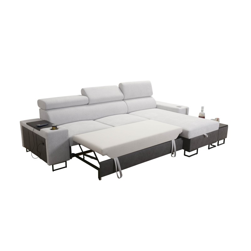 Narożnik Prestige I Maxi z funkcją spania i portem usb tkanina Freya 210.24 + Tauro 8207 Narożnik Prestige I Maxi z funkcją spania i portem usb tkanina Freya 210.24 + Tauro 8207