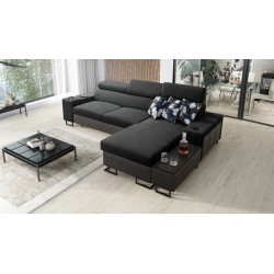 Narożnik Prestige I Maxi z funkcją spania i portem usb tkanina Freya 210.24 + Tauro 8207