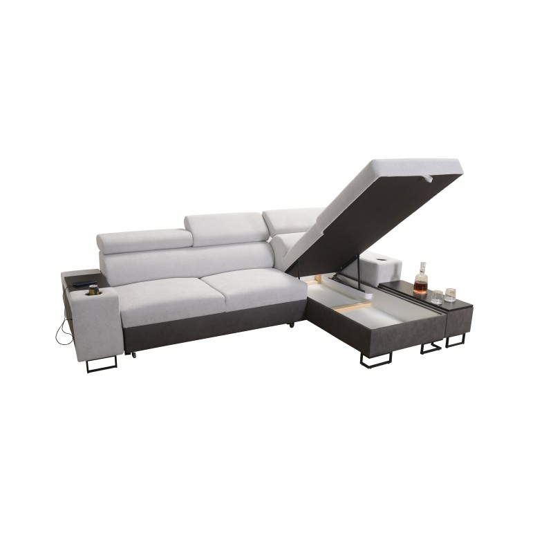 Narożnik Prestige I Maxi z funkcją spania i portem usb tkanina Freya 210.20 + Tauro 8207 Narożnik Prestige I Maxi z funkcją spania i portem usb tkanina Freya 210.20 + Tauro 8207