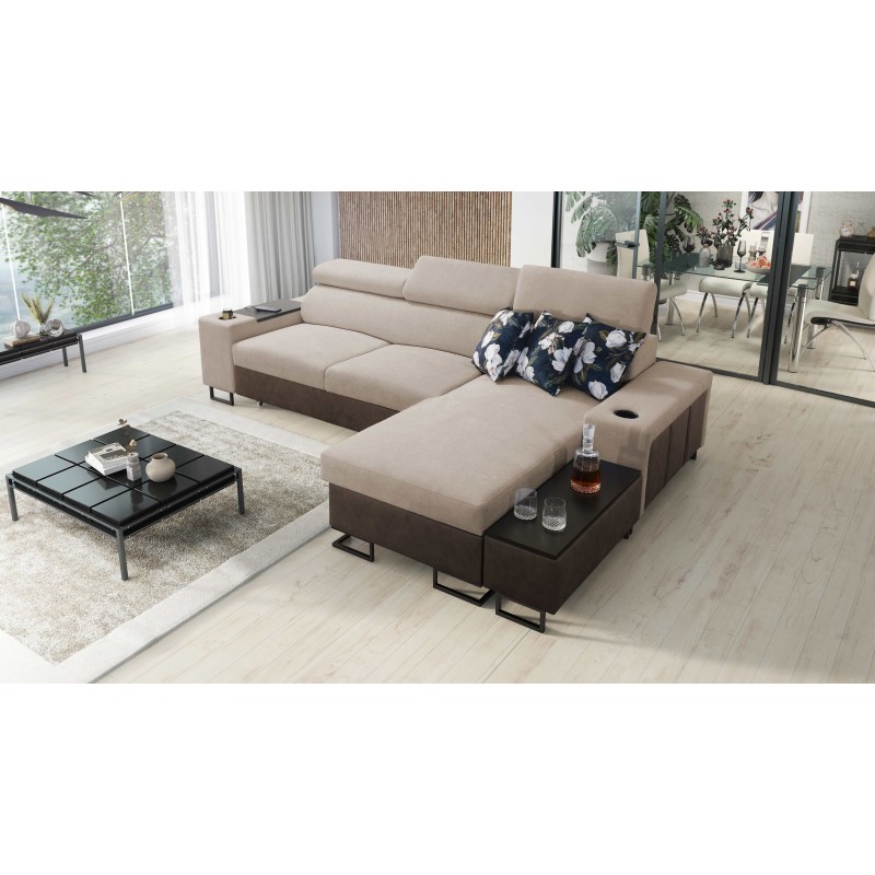 Prestige I Maxi corner sofa with a sleeping function and USB port - Soft to the touch, Freya 210.04 + Tauro 8202 Prestige I Maxi corner sofa with a sleeping function and USB port - Soft to the touch, Freya 210.04 + Tauro 8202