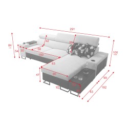Narożnik Prestige I Maxi z funkcją spania i portem usb tkanina Freya 210.02 + Tauro 8203 Narożnik Prestige I Maxi z funkcją spania i portem usb tkanina Freya 210.02 + Tauro 8203