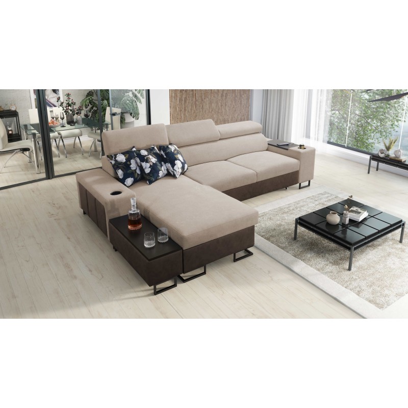 Prestige I Maxi corner sofa with a sleeping function and USB port - Soft to the touch, Freya 210.04 + Tauro 8202 Prestige I Maxi corner sofa with a sleeping function and USB port - Soft to the touch, Freya 210.04 + Tauro 8202