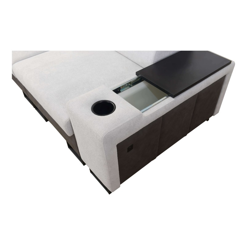 Narożnik Prestige I Maxi z funkcją spania i portem usb tkanina Freya 210.02 + Tauro 8203 Narożnik Prestige I Maxi z funkcją spania i portem usb tkanina Freya 210.02 + Tauro 8203