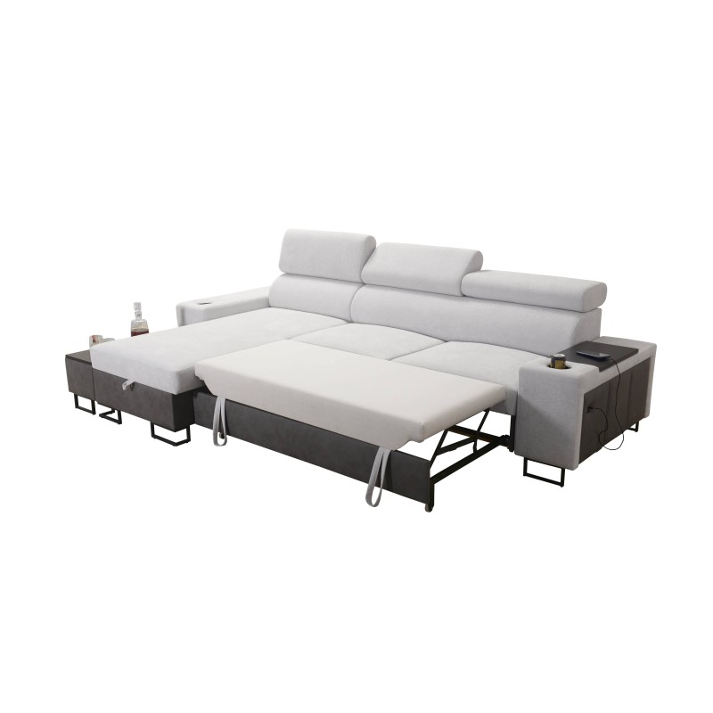 Prestige I Maxi corner sofa with sleeping function and USB port - Soft to touch, Freya 210.02 + Tauro 8203 Prestige I Maxi corner sofa with sleeping function and USB port - Soft to touch, Freya 210.02 + Tauro 8203