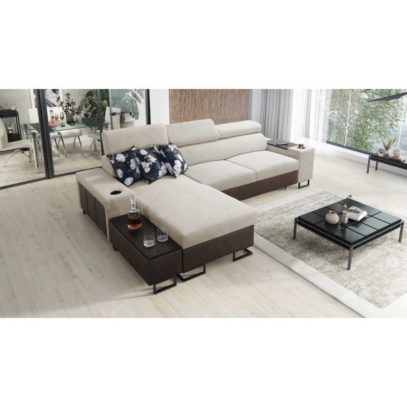 Prestige I Maxi Corner Sofa with Sleeping Function and USB Port - Soft to the Touch, Freya 210.02 + Tauro 8202 Prestige I Maxi Corner Sofa with Sleeping Function and USB Port - Soft to the Touch, Freya 210.02 + Tauro 8202