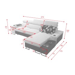 Narożnik Prestige I z funkcją spania i portem usb tkanina Freya 210.24 + Tauro 8207 Narożnik Prestige I z funkcją spania i portem usb tkanina Freya 210.24 + Tauro 8207