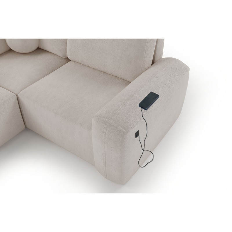 Monaco II corner sofa with sleeping function in Velor fabric, Velo 629 - elegance and functionality in one Monaco II corner sofa with sleeping function in Velor fabric, Velo 629 - elegance and functionality in one