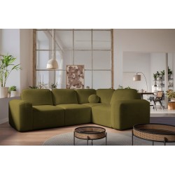 Monaco II corner sofa with sleeping function in Velor fabric, Velo 629 - elegance and functionality in one