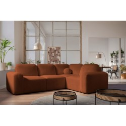 Monaco II corner sofa with sleeping function in Velour fabric, Velo 627 - elegance and functionality in one