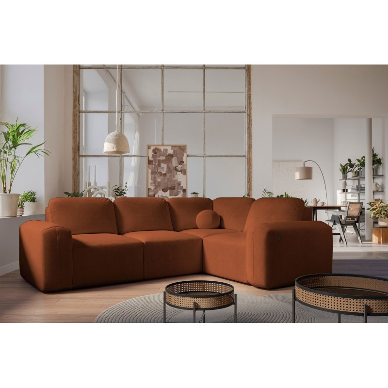 Monaco II corner sofa with sleeping function in Velour fabric, Velo 627 - elegance and functionality in one Monaco II corner sofa with sleeping function in Velour fabric, Velo 627 - elegance and functionality in one