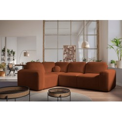 Monaco II corner sofa with sleeping function in Velour fabric, Velo 627 - elegance and functionality in one