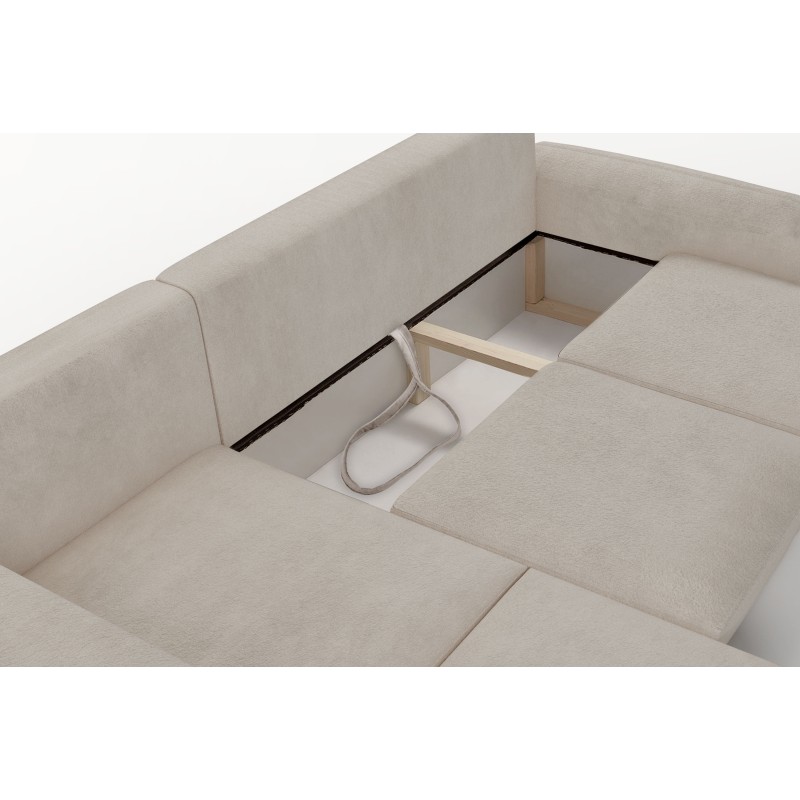 Monaco II Corner Sofa with Sleeping Function in Velvet Fabric, Velo 621 - Elegance and Functionality in One Monaco II Corner Sofa with Sleeping Function in Velvet Fabric, Velo 621 - Elegance and Functionality in One