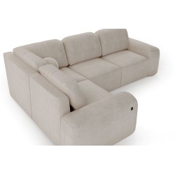 Monaco II Corner Sofa with Sleeping Function in Velvet Fabric, Velo 621 - Elegance and Functionality in One Monaco II Corner Sofa with Sleeping Function in Velvet Fabric, Velo 621 - Elegance and Functionality in One