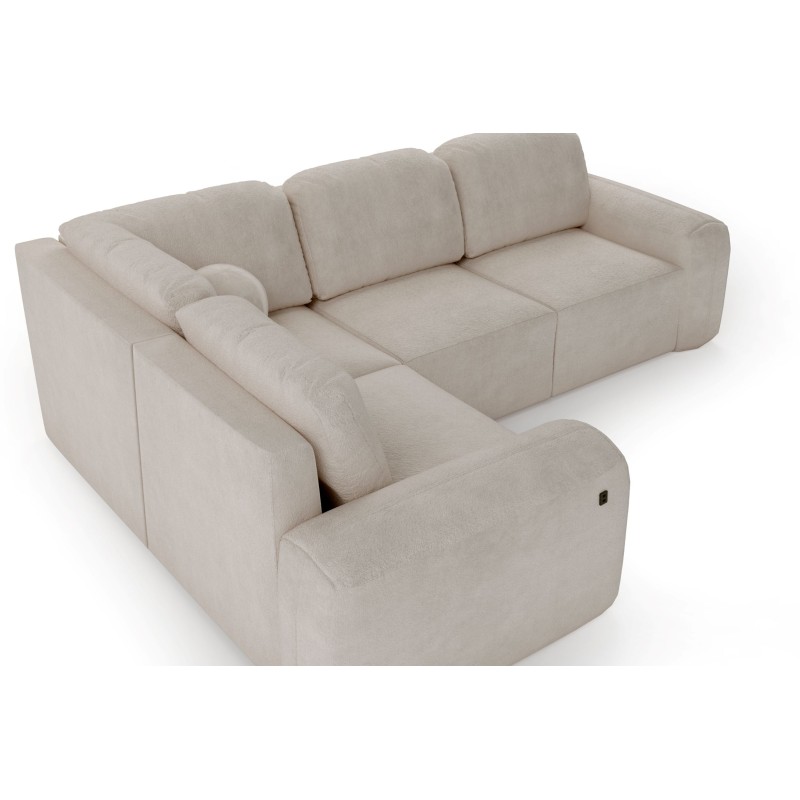 Monaco II Corner Sofa with Sleeping Function in Velvet Fabric, Velo 621 - Elegance and Functionality in One Monaco II Corner Sofa with Sleeping Function in Velvet Fabric, Velo 621 - Elegance and Functionality in One