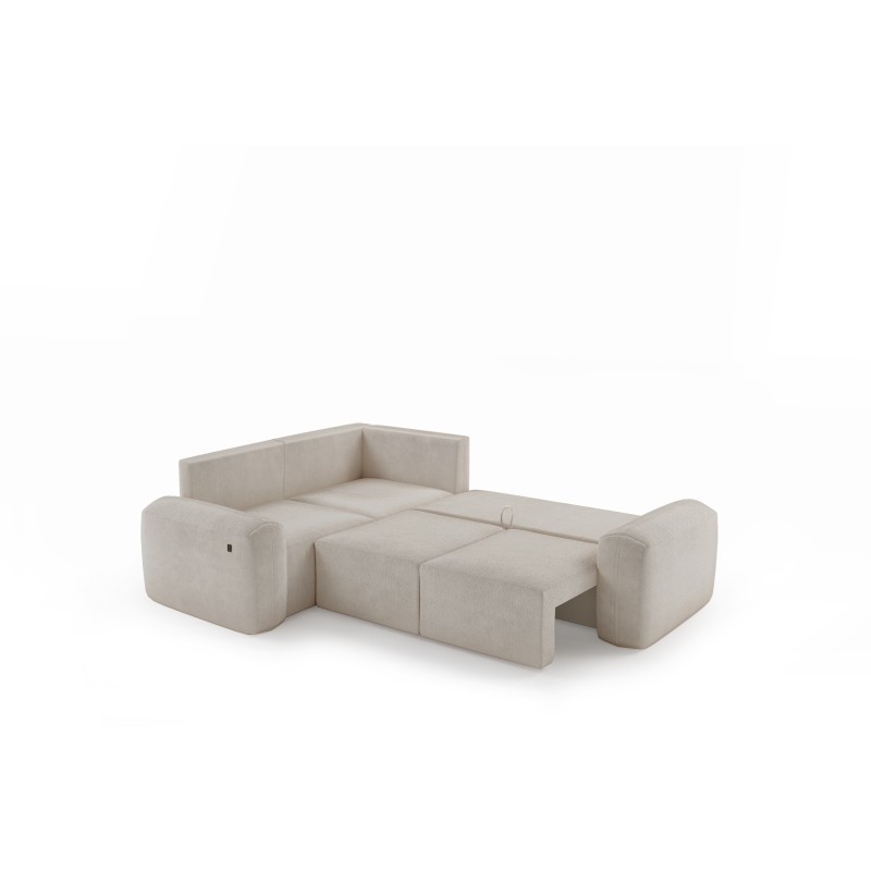 Monaco II Corner Sofa with Sleeping Function in Velvet Fabric, Velo 621 - Elegance and Functionality in One Monaco II Corner Sofa with Sleeping Function in Velvet Fabric, Velo 621 - Elegance and Functionality in One