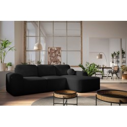 Sofá Esquinero Elegante Monaco I con función de cama, tapizado en tela de terciopelo, Velo 637