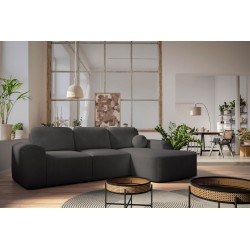 Elegant Monaco I Corner Sofa with Sleeping Function, Upholstered in Velvet Fabric, Velo 635