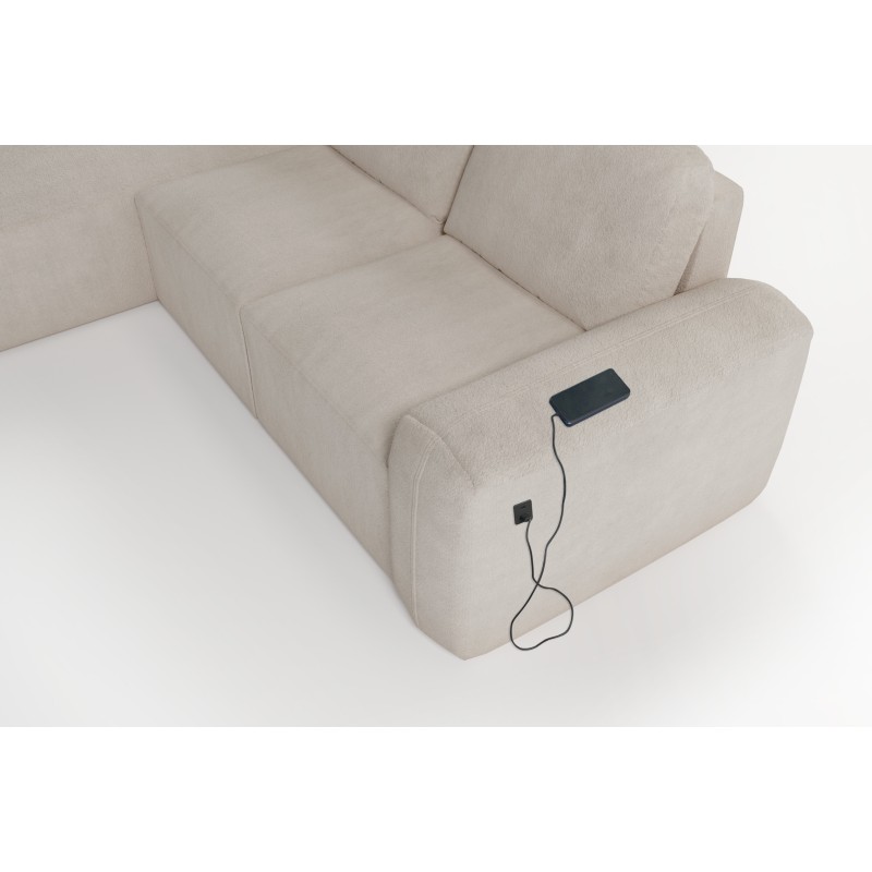 Elegant Corner Sofa Monaco I with Sleeping Function, Upholstered in Velvet Fabric, Velo 631 Elegant Corner Sofa Monaco I with Sleeping Function, Upholstered in Velvet Fabric, Velo 631