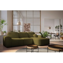 Elegant Monaco I Corner Sofa with Sleeping Function, Upholstered in Velvet Fabric, Velo 629