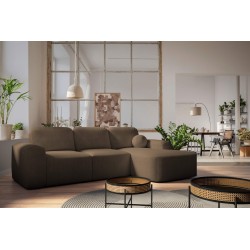 Elegant Monaco I Corner Sofa with a sleeping function, upholstered in Velvet fabric, Velo 625