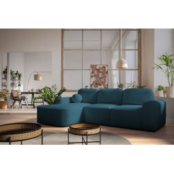 Elegant Corner Sofa Monaco I with Sleeping Function, Upholstered in Velvet Fabric, Velo 631