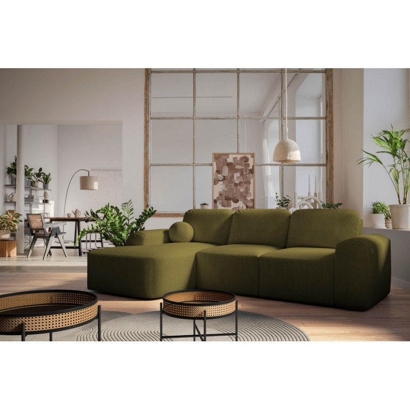 Elegant Monaco I Corner Sofa with Sleeping Function, Upholstered in Velvet Fabric, Velo 629 Elegant Monaco I Corner Sofa with Sleeping Function, Upholstered in Velvet Fabric, Velo 629